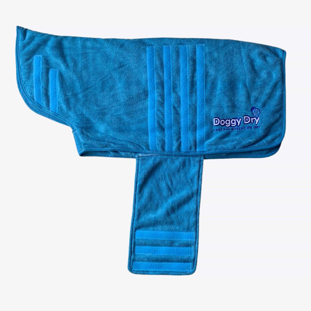 blue robe -  dog robe - drying robe - dry robes-  dog drying